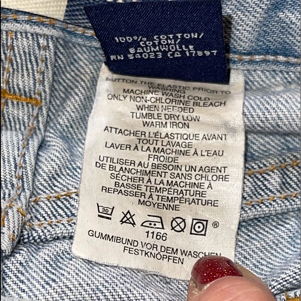🌸vintage 70s 90s GAP Denim Jeans pants light blue adjustable‎ waist kids s…